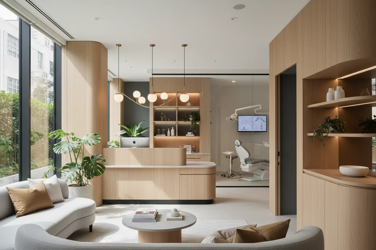 Premium modern Australian medical practice reception interior